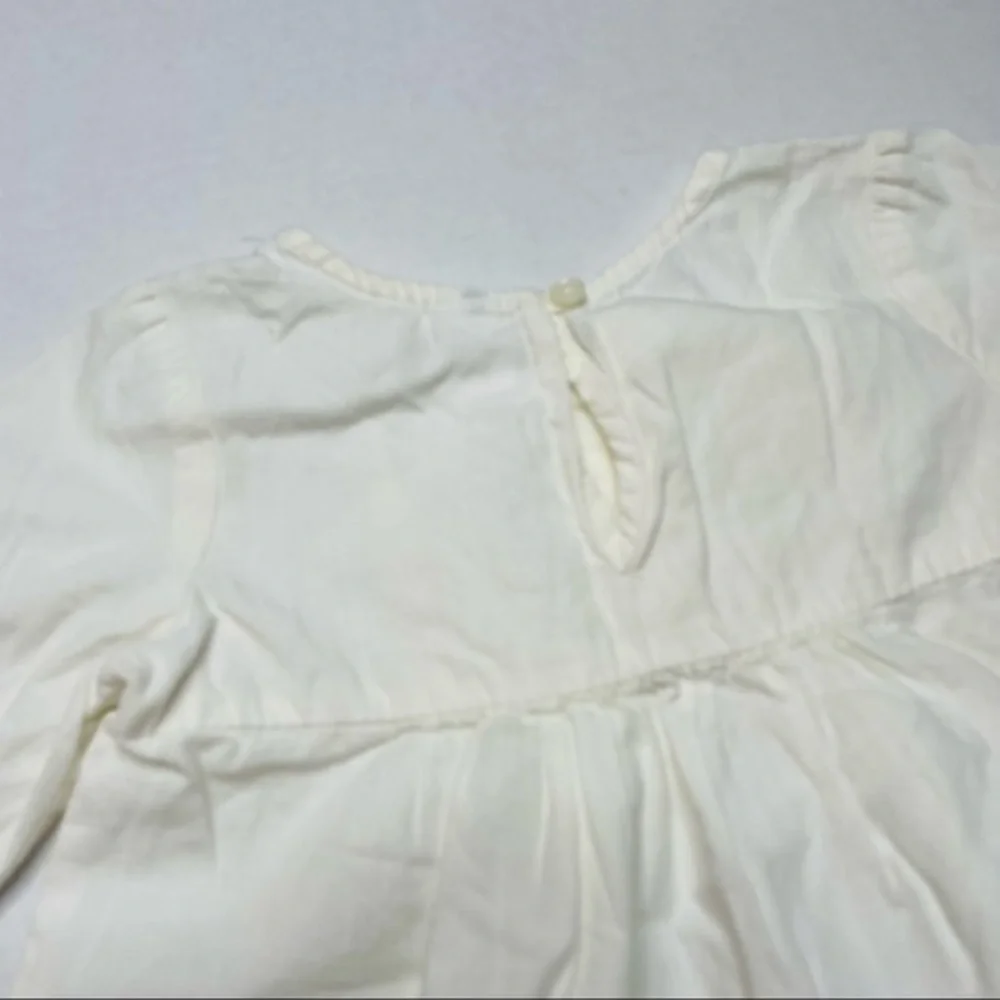 Old Navy Embroidered Ivory Top & Chambray Bloomers